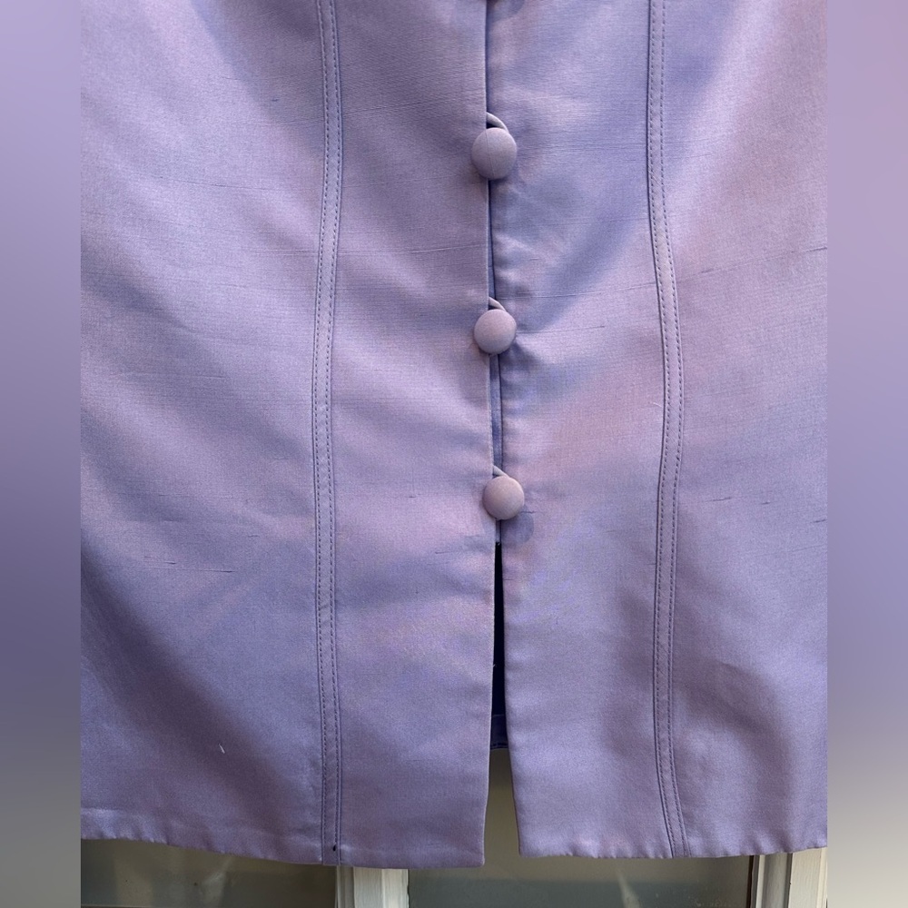 Vintage ADRIANNA PAPELL 100% Silk Jacket Blazer Lavender Lilac Size 8 Medium M - Picture 3 of 9